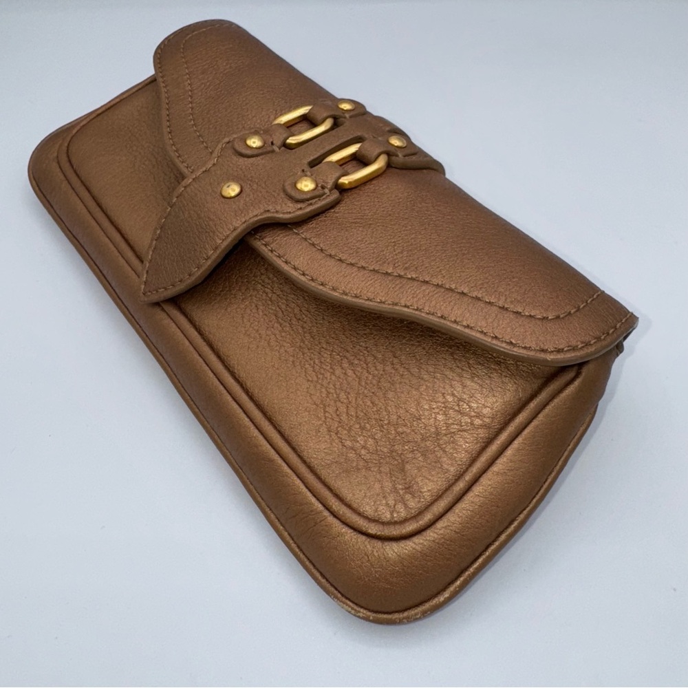 Vintage Cole Haan Leather Clutch / Wallet Copper Y2K‎ Quiet Luxury - Picture 11 of 12